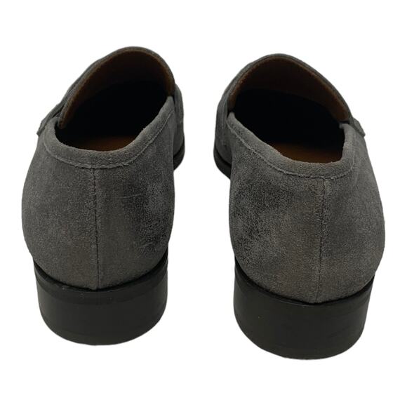 Aquatalia Kelsey Gray Metallic Suede leather Loafers 8.5 - Picture 5 of 16